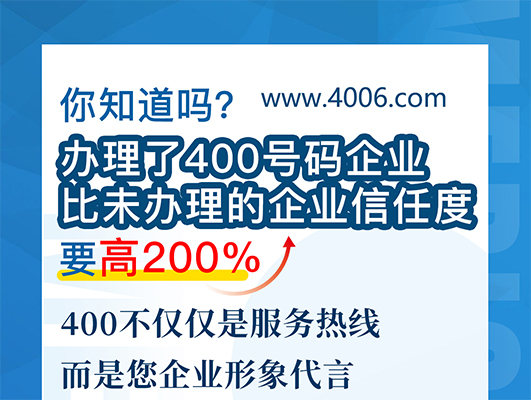 您知道嗎?辦理400號碼企業比未辦理企業信任要高 您知道嗎?辦理400號碼企業比未辦理企業信任要高